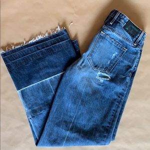 Tortoise Denim flared cropped jeans